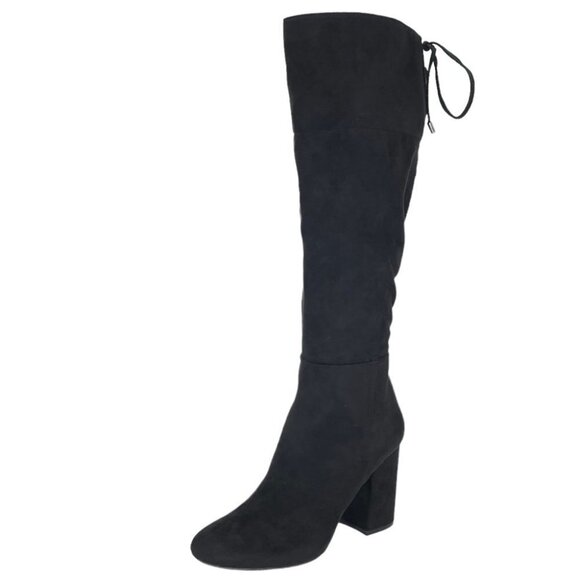 Kenneth Cole Reaction Shoes - Kenneth Cole Reaction Corie Lace Microsuede Knee High Womens Size 10M